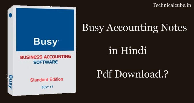 busy accounting notes pdf in hindi